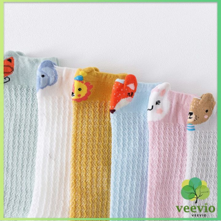 veevio-ถุงเท้ายาว-ระบายอากาศได้ดี-สำหรับเด็ก-ดีไซน์ลายการ์ตูนน่ารัก-baby-socks