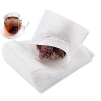 100pcs Disposable Tea Filter Bags Empty Muslin Drawstring Seal Herb Bags Tea Infusers for Loose Leaf Tea Cold Brew Coffee Spice