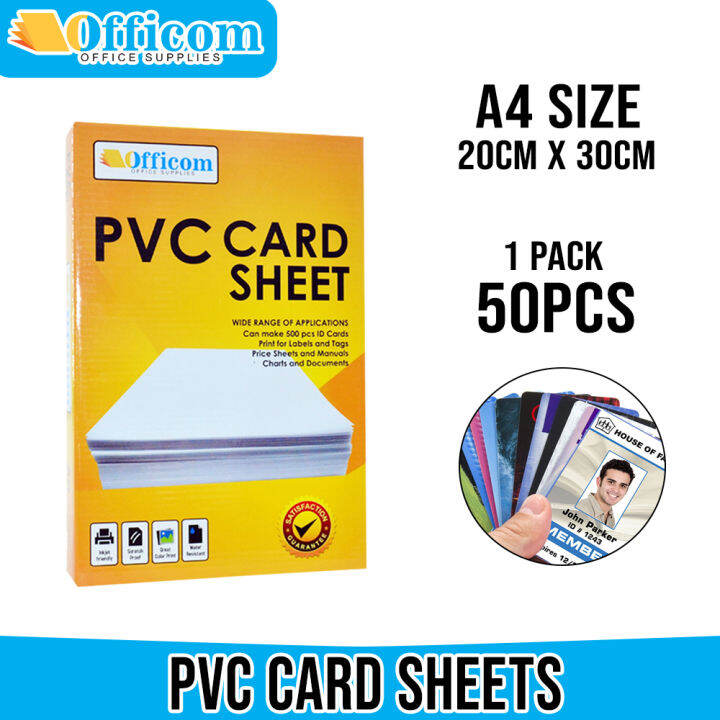 PVC Film ID Card Sheet (50 Sheets) A4 Size (for ID Printing/Bag
