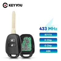 KEYYOU 2ปุ่มกุญแจรถยนต์รีโมท433Mhz ถาม Fob รถยนต์ Toyota Yaris Verso RAV4 2008-2015พร้อม B71TA ชิป G H