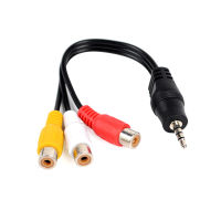 [ทับหลัง] 28ซม. 3.5มม. แจ็ค Av ตัวผู้-3rca ตัวเมียสาย Kabel Audio Video ตัวแปลงสเตอริโอ