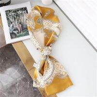 ★New★ 2021 spring and autumn new Korean version narrow long strip small silk scarf wrapped around tied bag handle silk scarf decorative scarf thin section