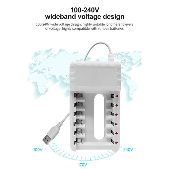 cuguu-8ช่องช่องเสียบที่ชาร์จแบตเตอรี่-usb-มีไฟแสดงสถานะ-led-อะแดปเตอร์อัจฉริยะสำหรับแบตเตอรี่ชาร์จใหม่1-2v-aa-aaa-ni-mh-ni-cd