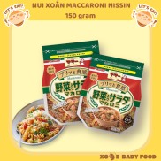 Date T7.2025 Nui Xoắn Rau Củ Macaroni Nissin Nhật Bản bịch 150g Cho Bé Từ
