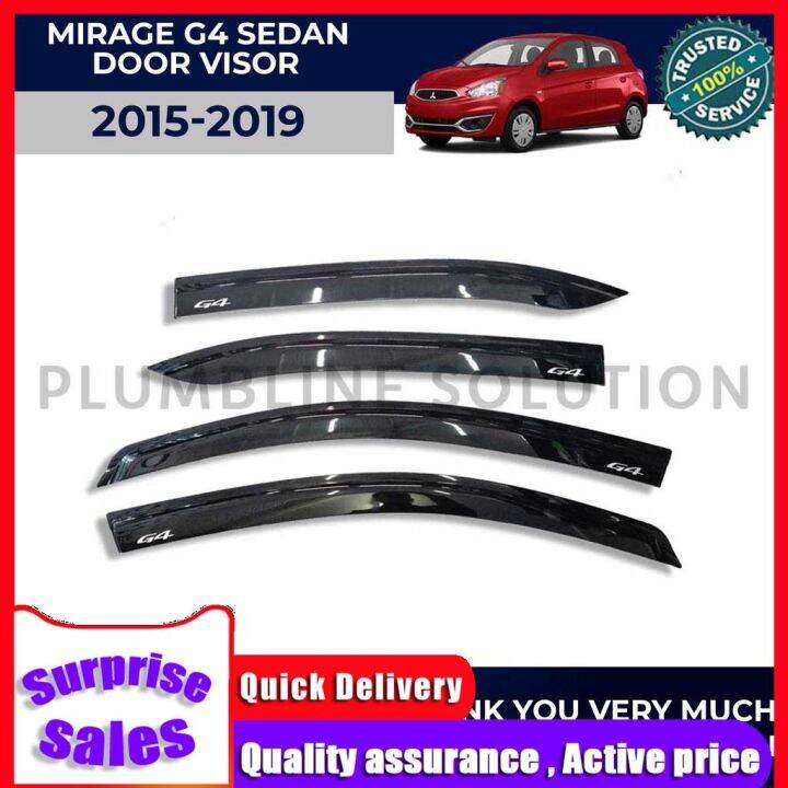 Window Door Visor for Mitsubishi Mirage Hatchback 2014 Onwards / Sedan ...