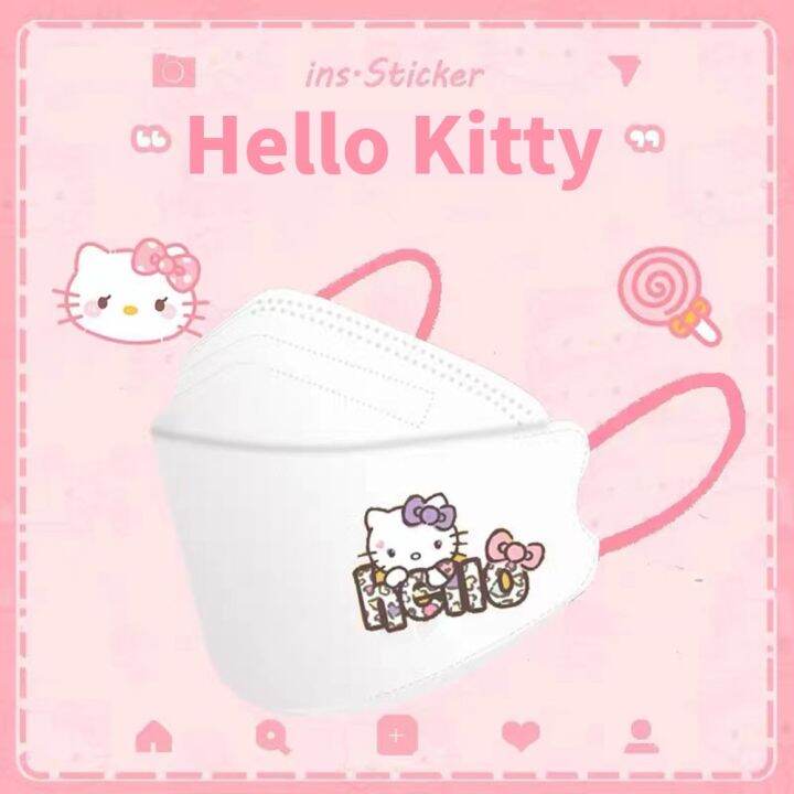 Hourser 3d face mask hellokitty 10pcs threelayer disposable mask