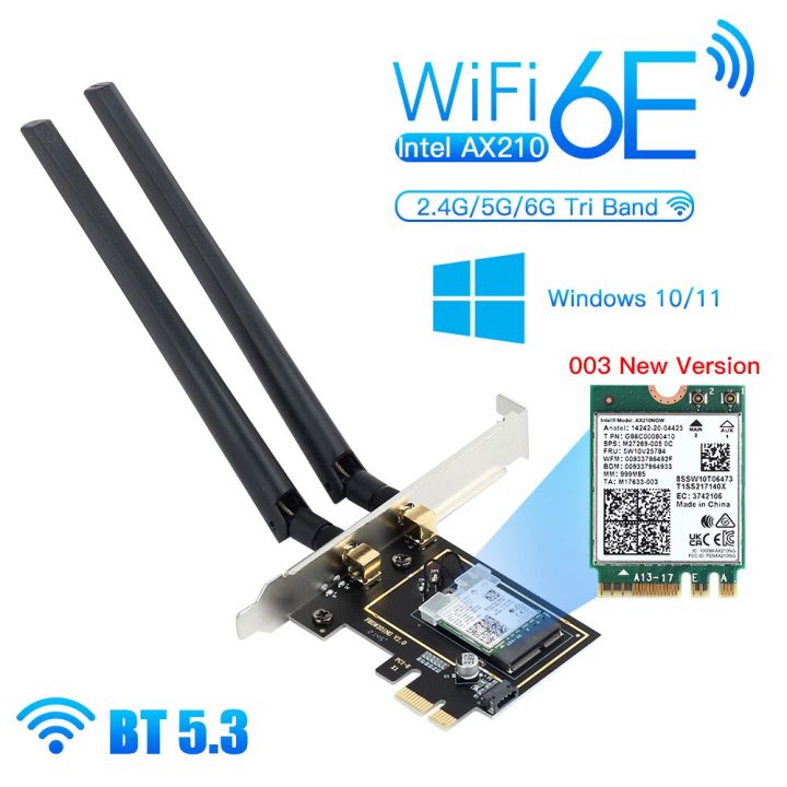 5374Mbps Wifi 6E Intel AX210 Pcie Wireless Adapter Bluetooth 5.3 Intel