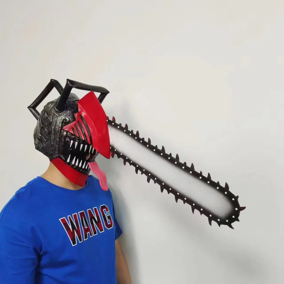 Anime Chainsaw Man Denji Cosplay Prop Mask Helmet Handsaw Cosplay