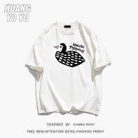 HUANGYOYO เสื้อยืดแขนสั้นสำหรับผู้หญิง,เสื้อยืดผ้าฝ้าย100% ลายกราฟฟิตีสนุกสำหรับผู้หญิง