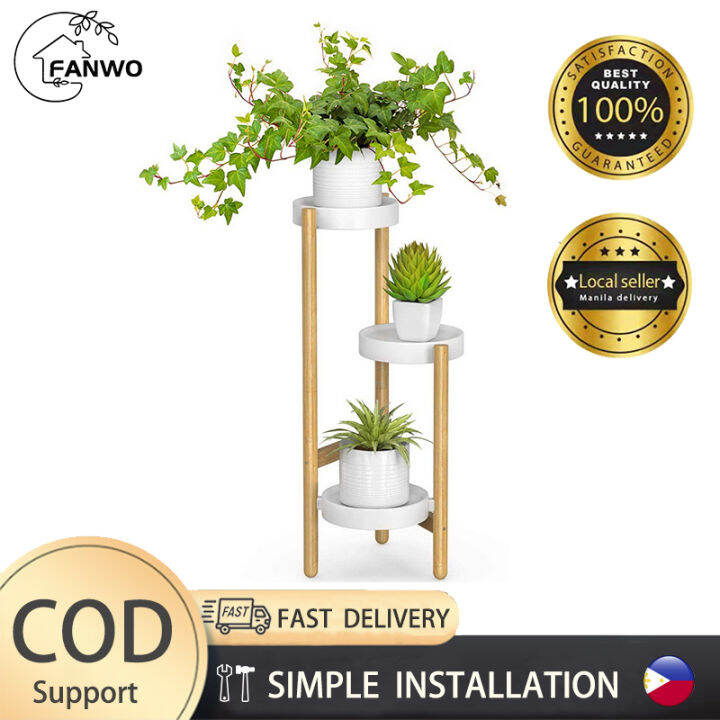 【Fast shipping】FANWO 3 Tier Plant Rack Indoor Wooden Corner Flower