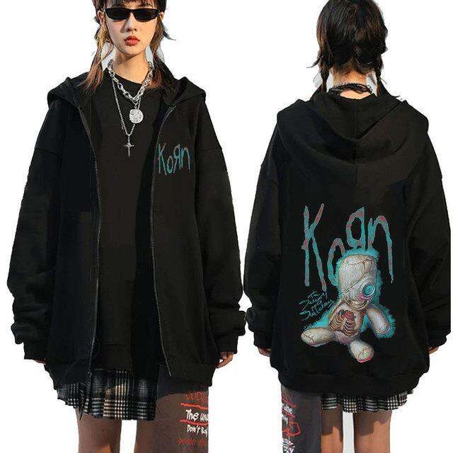 korn-issues-เสื้อฮู้ดมีซิปวงดนตรีร็อคผู้ชายเสื้อโค้ทเสื้อกีฬาแขนยาวแนวพังค์ฮิปฮอปแนวสตรีทแบบกอธิคโลหะแนวสตรีทไซส์ใหญ่พิเศษ