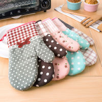 1PC Floral Print Kitchen Heat-resistant Gloves Oven Mitts Cotton Baking Insulation Microwave Non-slip Gloves Anti-scald Gloves