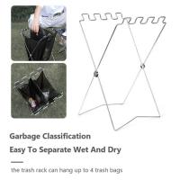 Outdoor Portable Folding Garbage Rack Special Rack Household Kitchen Picnic BBQ Plastic Bag Holder Camping Accessories New