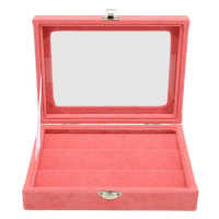 ：》《{ Pin Jewelry Display Case Transparent Lid  Medal Storage Frame Box Dustproof Easy Cleaning Scratch Proof Lining With Lock