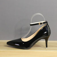 Aphixta 7cm Or 10cm Heels Buckle Women Pointed Toe Pumps Patent Leather Shoes Stiletto Heels Office Pump Super Big Size 33-50