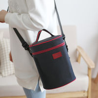 Thickened Round Lunch Box Bag Lunch Bag Oxford Cloth Large Round Bucket Lunch Insulation Bag