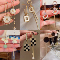 Personalized asymmetric Earrings female Korean temperament net red Earrings 2021 new anti allergy pop Earrings QXB3 QXB3