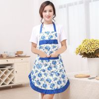 Cute Flower Kitchen Household Oil-Proof Cooking Apron For Women Children Kitchen Waterproof Adult Coffee Baking Accessories Aprons