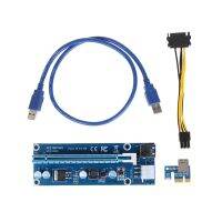 【✆New✆】 xuren5304977 60ยูเอสบีซม. 3.0 Pci-e 1x ด่วน8x 4x ต่อ16x การ์ดอะแดปเตอร์ Riser การ์ด Sata 15pin ตัวผู้มีสายไฟ6ขาสำหรับคนงานเหมือง Btc