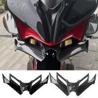 New Motorcycle Carbon Fiber Front Spoiler Aerodynamic Spoiler Wing Kit 2020 2021 2022 Motorcycle Refitted Accessories Black pretty good