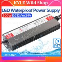 KYLE Wild Shop 500W LED Driver DC12V 24V IP67 Waterproof Lighting Transformers for Outdoor Lights Power Supply AC175-265V 500W