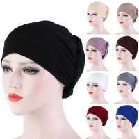 Women Elastic Soft Jersey Hijabs Solid Color Easy Cap Muslim Fashion Hijab Chemo Hats Turban Headband Accessories for Hair