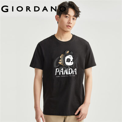 Giordano เสื้อยืดคอกลมแขนสั้นพิมพ์ลายสำหรับผู้ชายจัดส่งฟรี91092274949