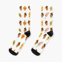 Kawaii Fall Acorn Nut and Leaves Socks Anti-Slip Socks Socks Tights