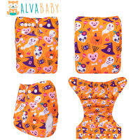 ALVABABY Halloween Baby Coth Diaper Snap Adjustable Position Reusable Nappy With 1Pc Diaper Insert