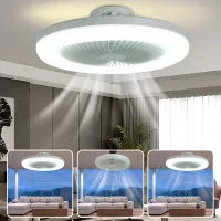 Ceiling Fan LED Lamp E27 Lamp Head Ceiling Dual-purpose Fan Lamp 3-Gear Adjustment Small Ceiling Fan Light for Kids Room Bedroom Exhaust Fans