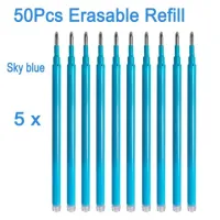 50 ชิ้น/เซ็ต 0.7 มม.ปากกาเจล Erasable Refill Rod สีฟ้าสีดำสีแดงหมึก 8 สีสำนักงานเครื่องเขียนโรงเรียนเขียน Handle อุปกรณ์เสริม 11 ซม.