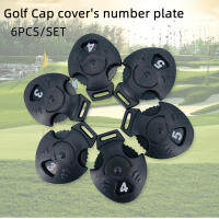 6PCS/SET Golf Club Rotating Heart Number Tags Hybrid for FW Golf Cap Headcovers Hang Numbertag Plate