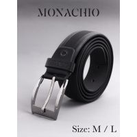 MONACHIO เข็มขัดหนังสำหรับผู้ชาย เข็มขัดแฟชั่น เข็มขัดหนัง Mens Leather Belt by DavyJone