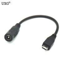 Micro Usb Male Connector To DC 5.5x2.1mm Female Power Plug With Wire Short Cable For Android Phone 10cm