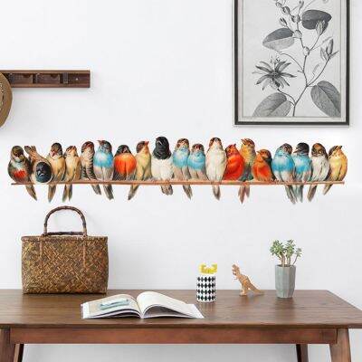 [24 Home Accessories] Kreative Farbige Vogel Wand Aufkleber Wohnzimmer Sofa Hintergrund Dekoration Tapete Für Бо Zimmer Kunst Abziehbilder Aufkleber