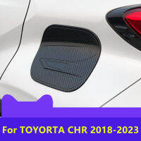 สำหรับโตโยต้า CHR 2018-2023ฝาครอบถังน้ำมันเชื้อเพลิงด้วยรูปแบบคาร์บอนไฟเบอร์ตกแต่งภายนอกถังน้ำมันเชื้อเพลิงแพทช์การปรับเปลี่ยนชิ้นส่วน