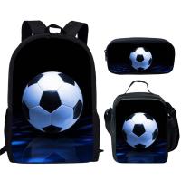 Belidome Cool Football Design 3Pcs School Bags Set for Teen Boys Girls Schoolbag Backpack for Student Bookbag Mochila Infantil