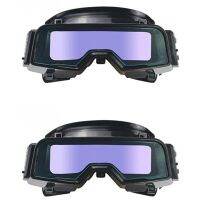 2X Welding Goggle Glasses Scratch Proof Auto Darkening Adjustable Strap Eye Protection Assemblable Welding Goggles