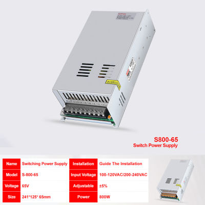 S800-65 65V 800W Direct Current Voltage Step Down Powersupply  Regulated Switching Module Compatible with RD6018 Voltmeter