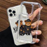 Fashion Bear Soft Phone Case Compatible for IPhone Casing 14 11 13 12 Pro XS Max X XR 7 8 6S Plus Silcone Shockproof  Transparent TPU Cover