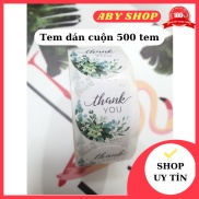 Tem dán cuộn 500 tem H036 SIÊU HOT H036 team dán decal trang trí chữ Thank