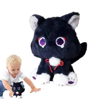 Anime Game Genshin Impact Plush Doll Black Cat Plush Doll Pet Scaramouche Cat Toy Cosplay Mascot Doll Birthday Gift for Kids judicious