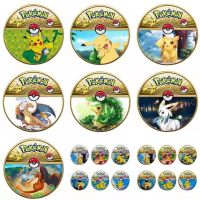 【LZ】p0os3f New Pokemon Anime Gold Plated Gold Coin Game Commemorative Coin Pikachu Gold Coin Game Collection Pokemon Cards Christmas