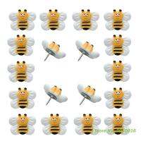 25 Pieces Bee Pushpins Cute Bees Thumb Tacks Decorative Thumbtacks for Feature Wall Whiteboard Photo Wall Maps Corkboard Clips Pins Tacks