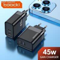 Hjghfhf Toocki 45W USB C ที่ชาร์จ QC ชาร์จ3.0พอร์ตอะแดปเตอร์แบบ2พอร์ตตัวชาร์จไฟสำหรับ iPhone ผนัง MacBook