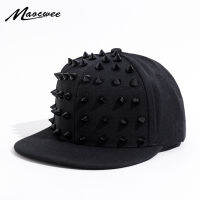 U Ni พังก์เม่นหมวกบุคลิกภาพแจ๊ส S Napback เข็ม S Tudded Rivet แหลมคมหมวกเบสบอลสำหรับฮิปฮอปร็อคเต้นรำ Bons พ่อหมวก