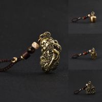 [COD] New imitation brass pixiu key chain copper gourd pendant car scenic hot wholesale