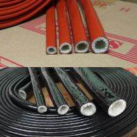 1M Black amp; Red High Temperature Resistant Fire Retardant Casing Pipe Thicken Insulation Silicone Fiberglass Tube