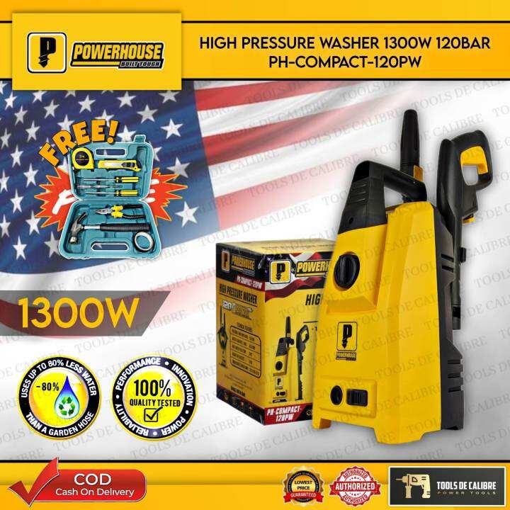 Powerhouse High Pressure Washer 1300w 120bar Ph Compact 120pw With Free Toolset Lazada Ph