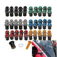 10sets M5 Motorcycle Windscreen Windshield Bolt Screw Nut Kit for Motorcycle Fairing Decor With Internal Hexagonal Wrench